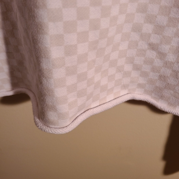 Vans Leila Hoodie Rose Crop Drawstring Checkered Size Medium - Picture 4 of 7